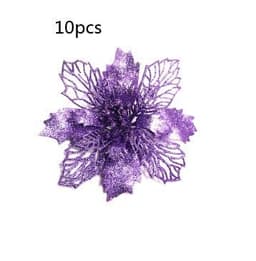 image-Glitter Artifical Christmas Flowers Christmas Tree Decorations For Home Fake Flowers Xmas Ornaments New Year Decor