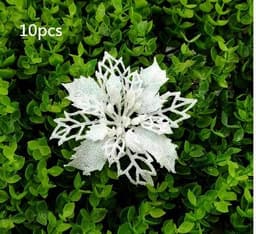 image-Glitter Artifical Christmas Flowers Christmas Tree Decorations For Home Fake Flowers Xmas Ornaments New Year Decor