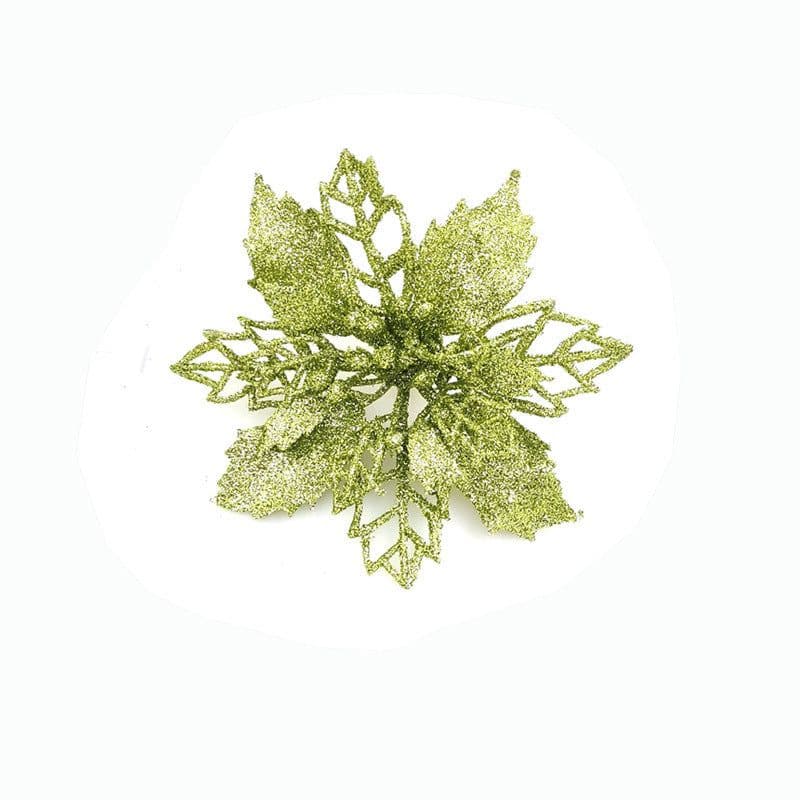 image-Glitter Artifical Christmas Flowers Christmas Tree Decorations For Home Fake Flowers Xmas Ornaments New Year Decor