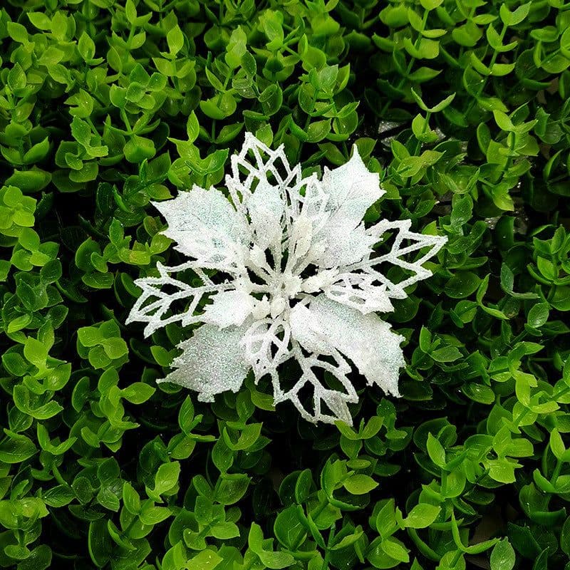image-Glitter Artifical Christmas Flowers Christmas Tree Decorations For Home Fake Flowers Xmas Ornaments New Year Decor