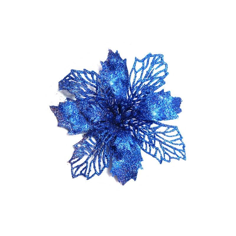 image-Glitter Artifical Christmas Flowers Christmas Tree Decorations For Home Fake Flowers Xmas Ornaments New Year Decor