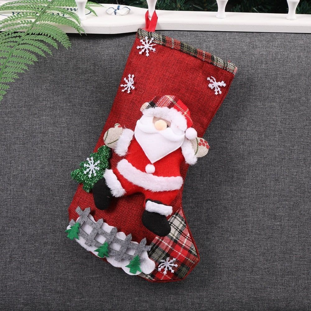 image-Christmas Decorations Santa Claus Socks Christmas Tree Pendant Christmas Socks Gift Bag Christmas Bag
