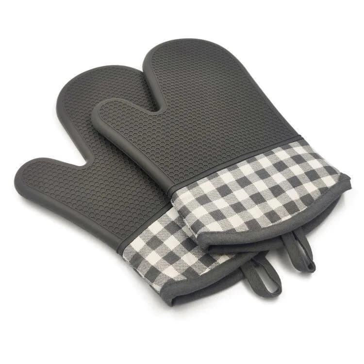 image-Cotton Silicone Professional Oven Microwave Heat Insulation Gloves