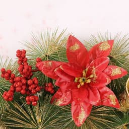 image-Christmas Wreath Clover Wreath Natural Pine Decorative Christmas Garland with Frost