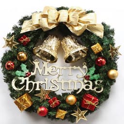 image-Christmas Wreath Clover Wreath Natural Pine Decorative Christmas Garland with Frost