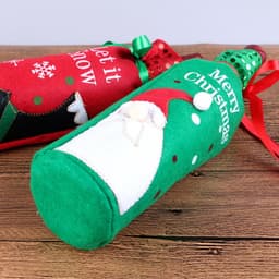 image-Christmas Ornament wine bottle set Christmas decorations red wine gift gift bag