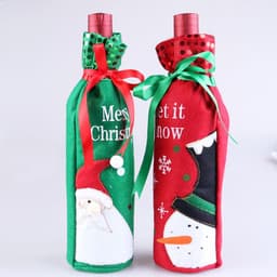 image-Christmas Ornament wine bottle set Christmas decorations red wine gift gift bag