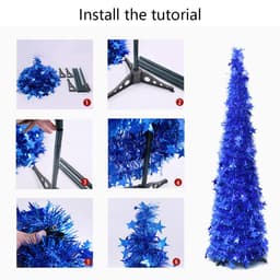 image-Artificial Tinsel Up Christmas Tree With Stand Gorgeous Collapsible Artificial Christmas Tree For Christmas Decorations