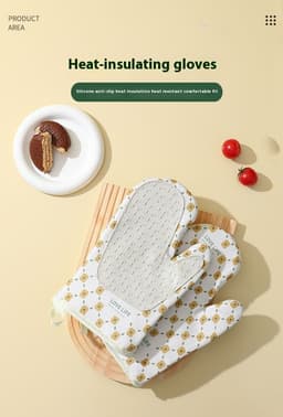 image-Thickened Microwave Oven Heat Insulation Oven Special Anti-hot Gloves High Temperature Resistance