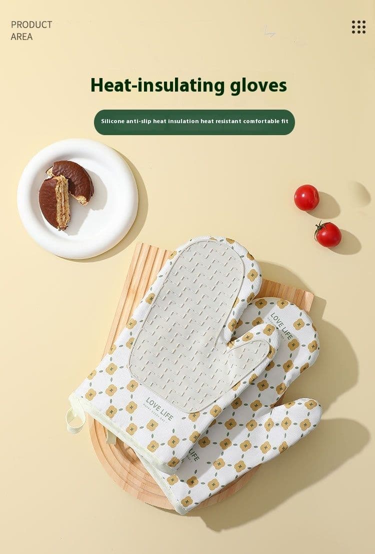 image-Thickened Microwave Oven Heat Insulation Oven Special Anti-hot Gloves High Temperature Resistance