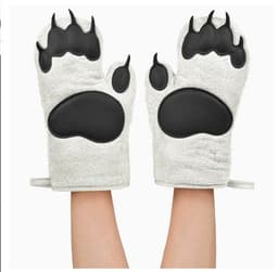 image-Baking Gloves Microwave Gloves Heat Insulation Gloves Cotton Silicone Insulated Mittens Microwave Oven Silicone Gloves