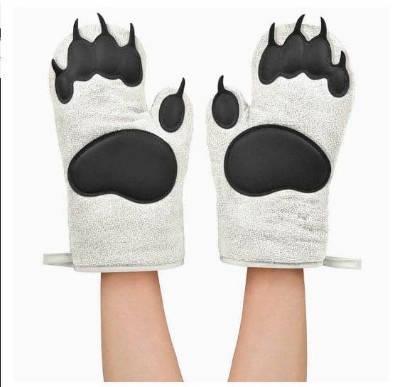 image-Baking Gloves Microwave Gloves Heat Insulation Gloves Cotton Silicone Insulated Mittens Microwave Oven Silicone Gloves