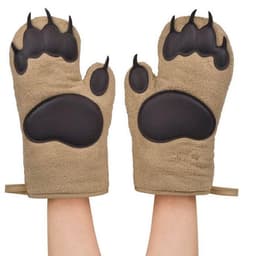 image-Baking Gloves Microwave Gloves Heat Insulation Gloves Cotton Silicone Insulated Mittens Microwave Oven Silicone Gloves