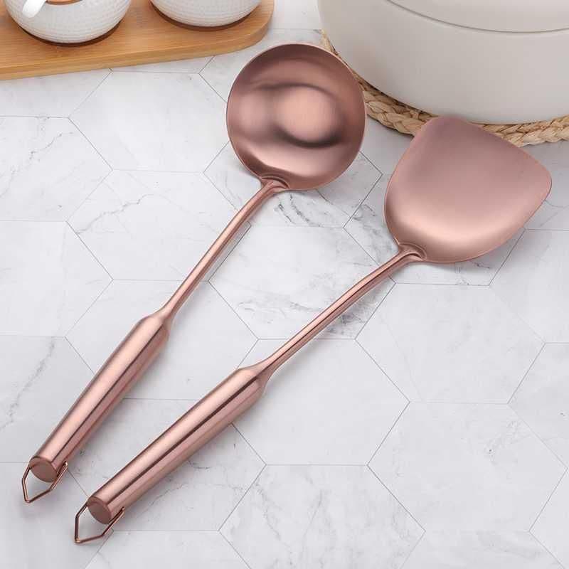 image-Stainless Steel Spatula Household Iron Spatula Kitchen Kitchen Utensils Shovel Spoon Set Long Handle Cooking Shovel Frying Spoon Stainless Steel