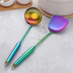 image-Stainless Steel Spatula Household Iron Spatula Kitchen Kitchen Utensils Shovel Spoon Set Long Handle Cooking Shovel Frying Spoon Stainless Steel