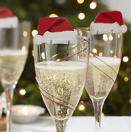image-10PcsLot Paper Red Christmas Hat Wine Champagne Tipple Cup Card Christmas Party Table Decor DIY Decorations For Home