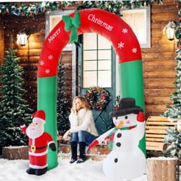 image-Giant Arch Santa Claus Snowman Inflatable Garden Yard Archway Christmas Ornaments Xmas New Year Festival Party Props Decor
