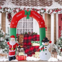 image-Giant Arch Santa Claus Snowman Inflatable Garden Yard Archway Christmas Ornaments Xmas New Year Festival Party Props Decor