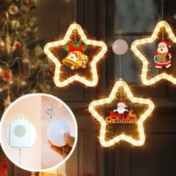image-Christmas Pendant Decoration Christmas Atmosphere Led Lights Led Christmas Star Light Decoration For Window Door For Holiday