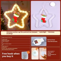 image-Christmas Pendant Decoration Christmas Atmosphere Led Lights Led Christmas Star Light Decoration For Window Door For Holiday