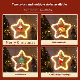 image-Christmas Pendant Decoration Christmas Atmosphere Led Lights Led Christmas Star Light Decoration For Window Door For Holiday