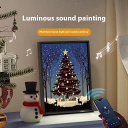 image-2024 New Luminous Speaker Christmas Tree Painting Bluetooth Speaker Desktop Ornament Gift Light And Shadow Art Lighting