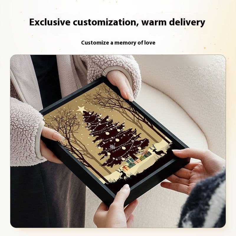 image-2024 New Luminous Speaker Christmas Tree Painting Bluetooth Speaker Desktop Ornament Gift Light And Shadow Art Lighting