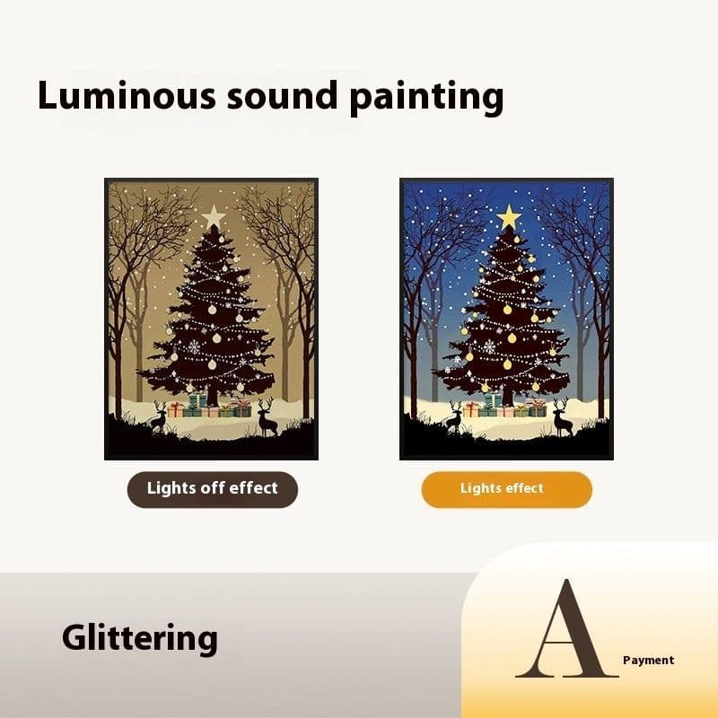 image-2024 New Luminous Speaker Christmas Tree Painting Bluetooth Speaker Desktop Ornament Gift Light And Shadow Art Lighting
