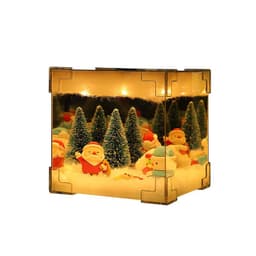 image-Christmas DIY Decorations Mirror And LED Cube Lamp 3D Santa Claus Snowman Tree Christmas Lights DIY Material Kit For Xmas Decor