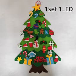 image-DIY Felt Christmas Tree New Year Toddler Kids Handmade Gift Toys Door Wall Hanging Ornaments Holiday Party Home Decor Set
