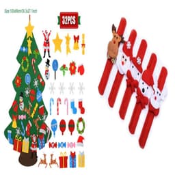 image-DIY Felt Christmas Tree New Year Toddler Kids Handmade Gift Toys Door Wall Hanging Ornaments Holiday Party Home Decor Set