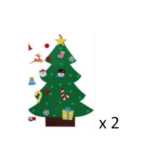 image-DIY Felt Christmas Tree New Year Toddler Kids Handmade Gift Toys Door Wall Hanging Ornaments Holiday Party Home Decor Set