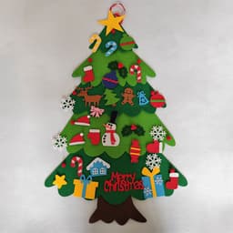 image-DIY Felt Christmas Tree New Year Toddler Kids Handmade Gift Toys Door Wall Hanging Ornaments Holiday Party Home Decor Set