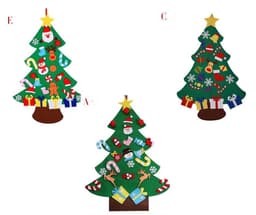 image-DIY Felt Christmas Tree New Year Toddler Kids Handmade Gift Toys Door Wall Hanging Ornaments Holiday Party Home Decor Set