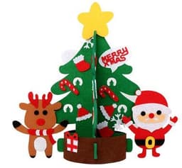 image-DIY Felt Christmas Tree New Year Toddler Kids Handmade Gift Toys Door Wall Hanging Ornaments Holiday Party Home Decor Set