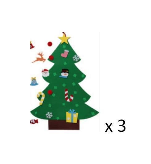 image-DIY Felt Christmas Tree New Year Toddler Kids Handmade Gift Toys Door Wall Hanging Ornaments Holiday Party Home Decor Set