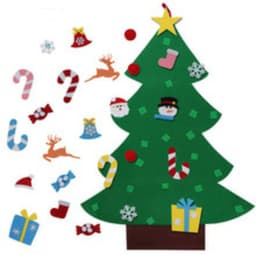 image-DIY Felt Christmas Tree New Year Toddler Kids Handmade Gift Toys Door Wall Hanging Ornaments Holiday Party Home Decor Set