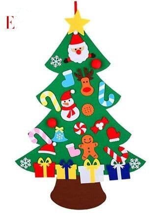 image-DIY Felt Christmas Tree New Year Toddler Kids Handmade Gift Toys Door Wall Hanging Ornaments Holiday Party Home Decor Set