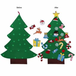 image-DIY Felt Christmas Tree New Year Toddler Kids Handmade Gift Toys Door Wall Hanging Ornaments Holiday Party Home Decor Set