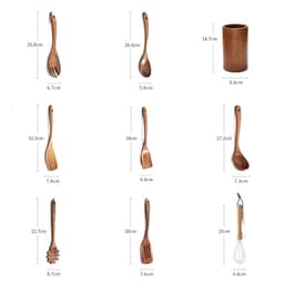image-Acacia Wood Non-stick Frying Pan With Wooden Spatula
