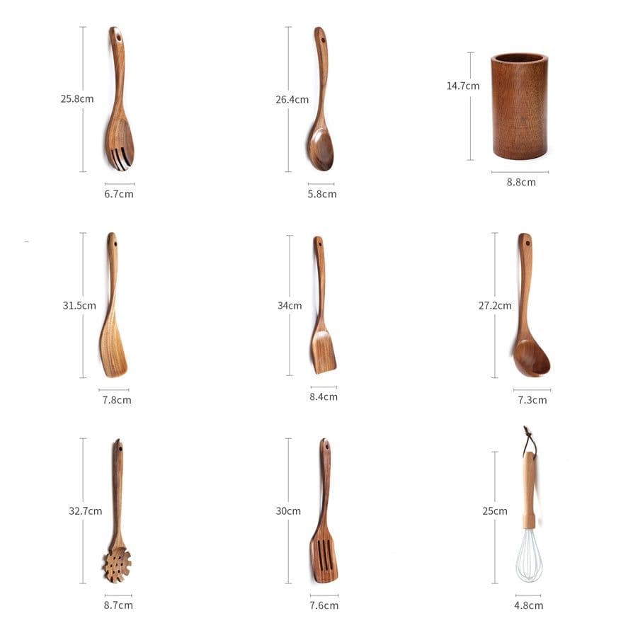 image-Acacia Wood Non-stick Frying Pan With Wooden Spatula
