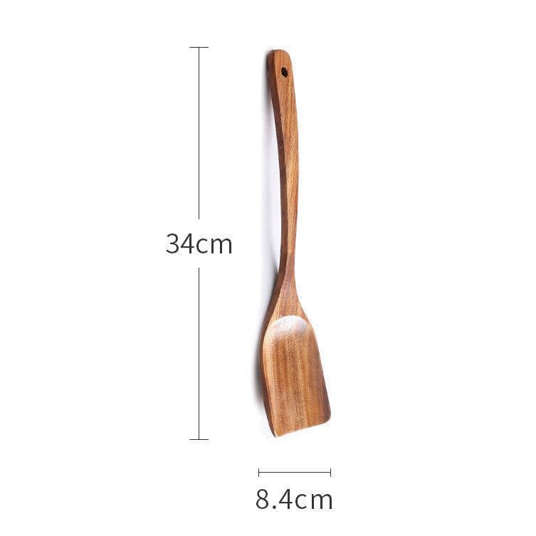 image-Acacia Wood Non-stick Frying Pan With Wooden Spatula