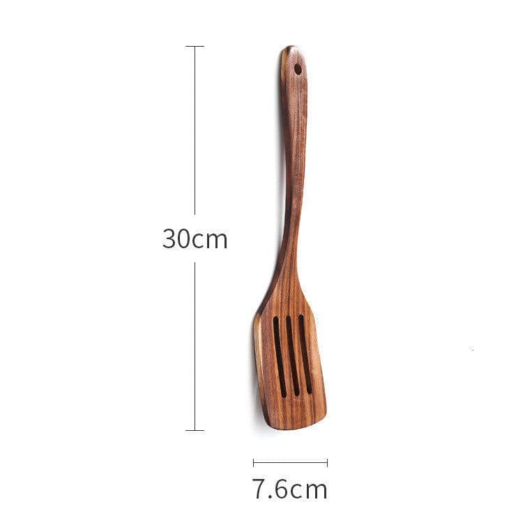 image-Acacia Wood Non-stick Frying Pan With Wooden Spatula