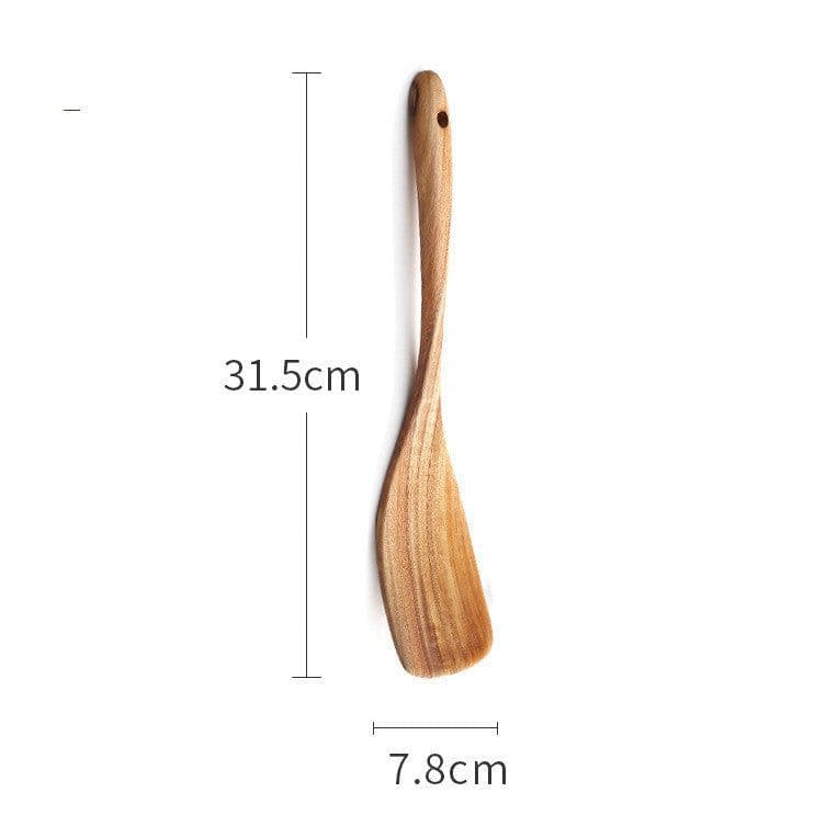 image-Acacia Wood Non-stick Frying Pan With Wooden Spatula