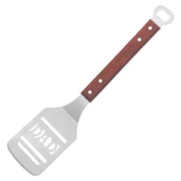 image-Household Outdoor Barbecue Oak Handle Spatula With Bottle Opener