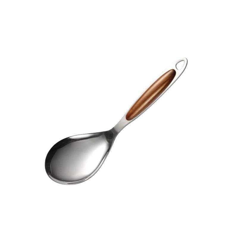 image-Spatula Stainless Steel Golden Kiwi Wooden Spoon Household