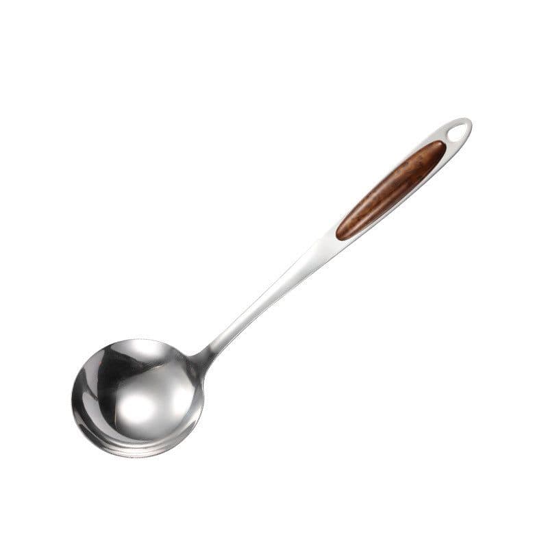 image-Spatula Stainless Steel Golden Kiwi Wooden Spoon Household