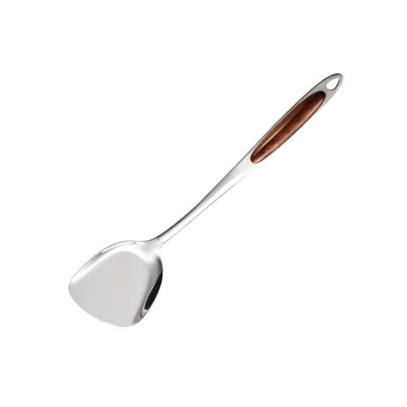 image-Spatula Stainless Steel Golden Kiwi Wooden Spoon Household
