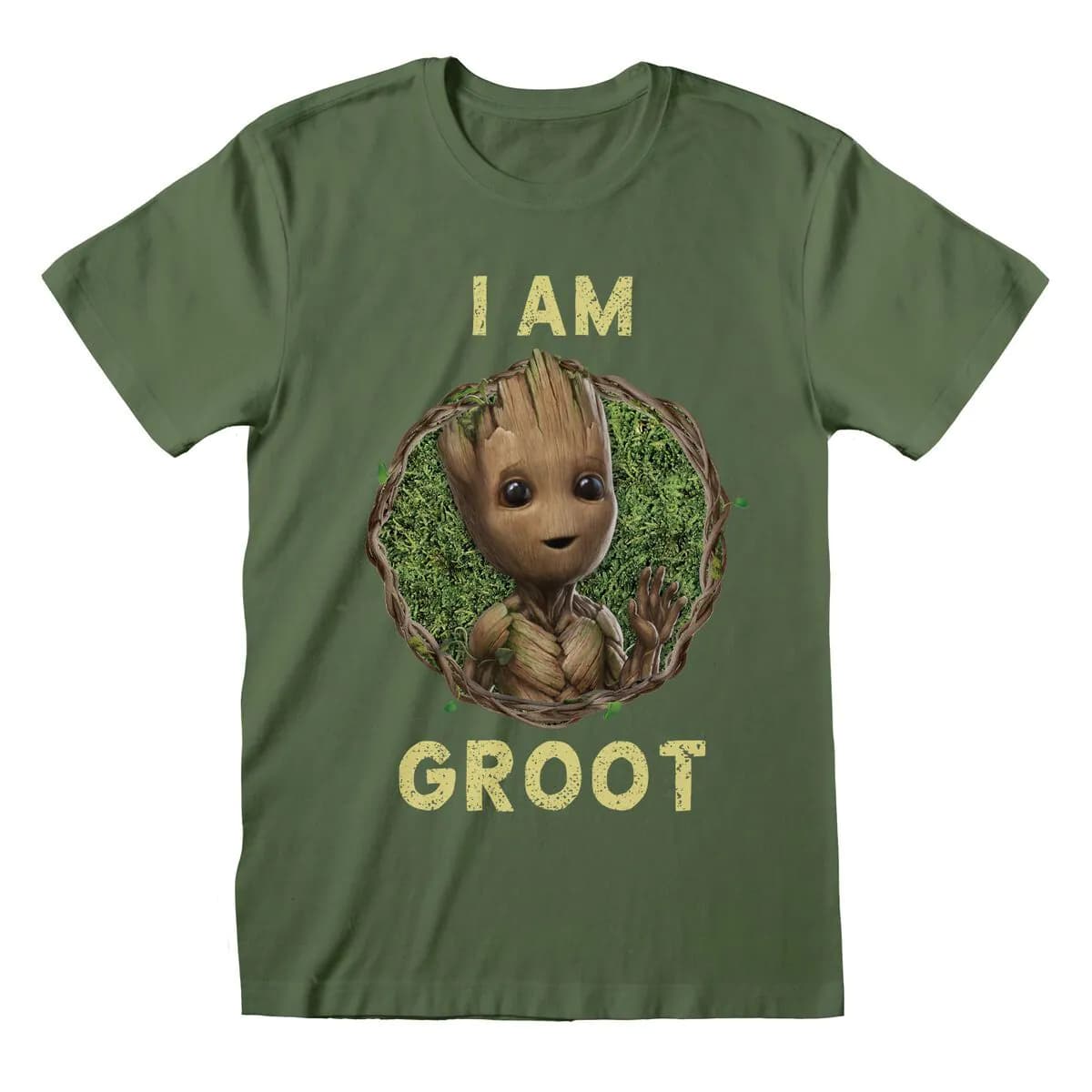 image-Short Sleeve T-Shirt Marvel Badge Green Unisex