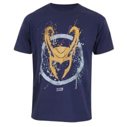 image-Short Sleeve T-Shirt Marvel Splatter Logo Blue Unisex